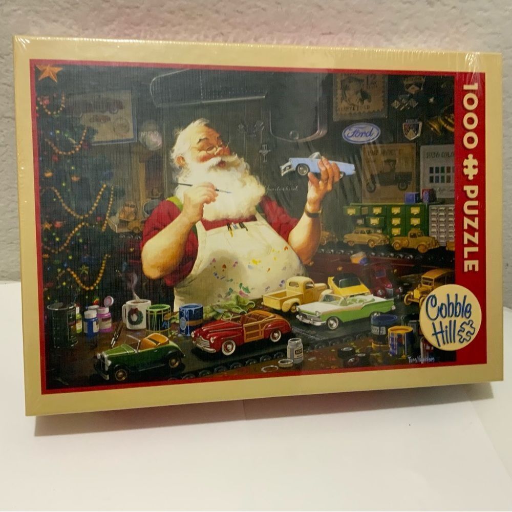 Brand New Cobble Hill 1000 pc Jigsaw Puzzle Santa Painting